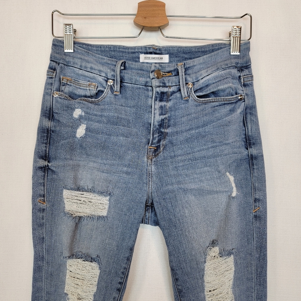 Good American Good Legs Distressed Skinny Jean 4/27 - Picture 8 of 12